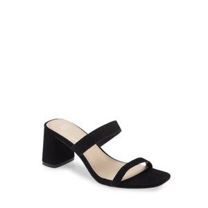 BP. Emmie Block Heel Slide Sandal in Black